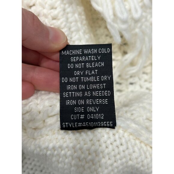 Rampage Womens Sleeveless White Fringe Knit Sweater Vest SZ Large - Picture 7 of 9